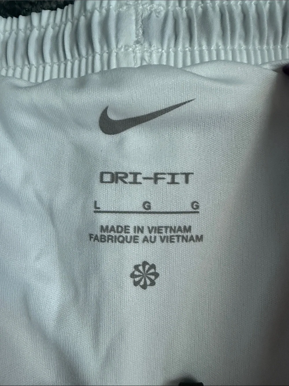 Nike White Youth Athletic Shorts with Black Piping